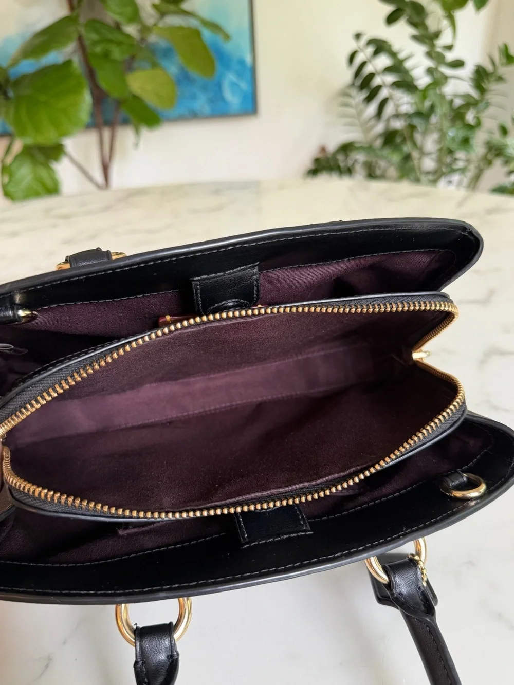 COACH Savannah Small Carryall Bag In Signature Canvas CAL53 Gold Walnut Black